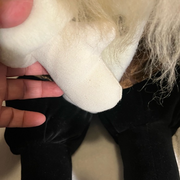 Vintage! Woof N Poof Christmas Santa Tapestry with  Signature Button. - Picture 10 of 15